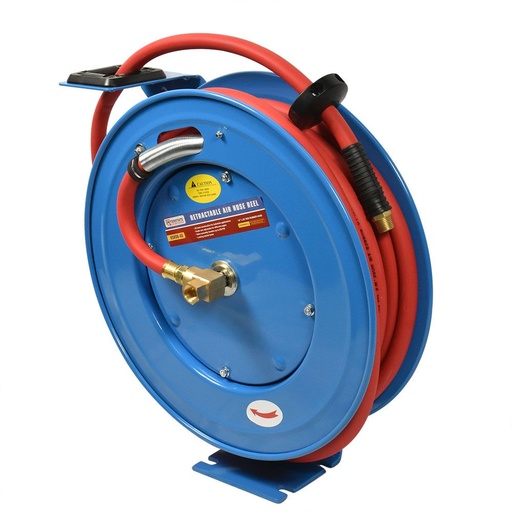 1/2" x 50FT Heavy Duty Retractable Rubber Air Hose Reel