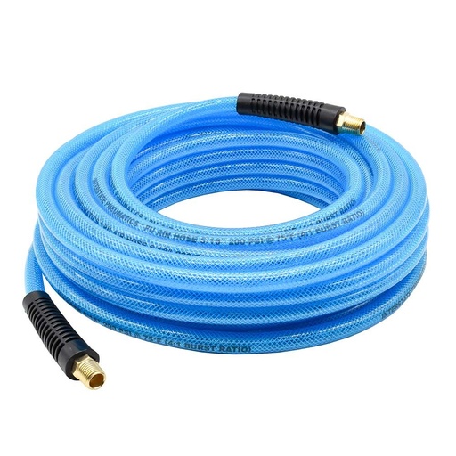 5/16" 50 ft Light Blue Polyurethane Hose (1/4" NPT) Solid Fitting
