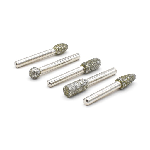 5PC Diamond Burr Set - 1/4" Shank, 50 Grit - Coarse