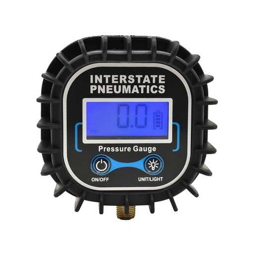 Square Digital Tire Pressure Gauge, 2-1/2" Dial Size with 1/8'' NPT Bottom Connector and Rubber Protector - Bulk