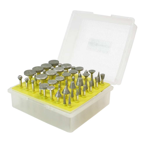 50pcs 1/8" Shank x 1-3/4" Diamond Coated Mounted Points - Large