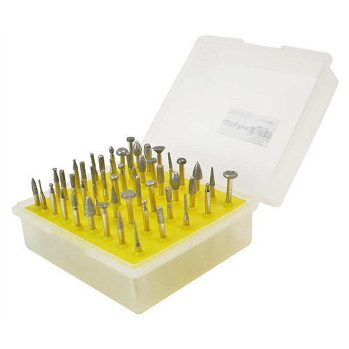 50pcs 1/8" Shank  Diamond Coated Mounted Points - Small