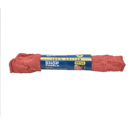 Red Shop Towel 12" x 14" - 100% cotton 3pc/pk