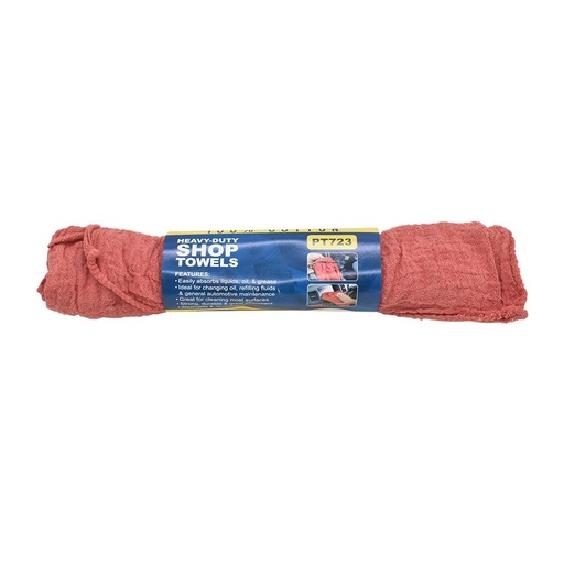 Red Shop Towel 12" x 14" - 100% cotton 6pc/pk