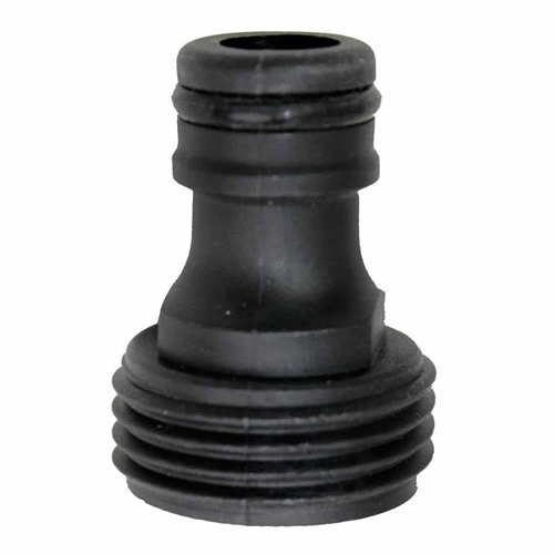Garden Hose Plug, 3/4-11.5 NH Male, Black Plastic