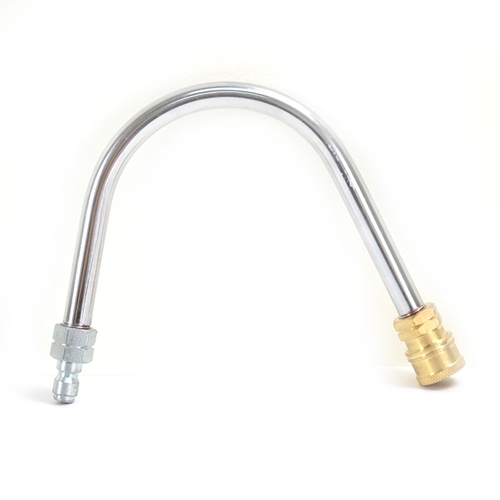 12" Chrome Gutter Cleaner Attachment, Coupled with 1/4" Brass Quick Coupler x 1/4" Plug 