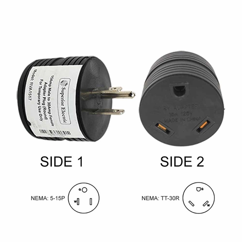 15 Amp Male to 30 Amp Female Adapter Plug ( Round)