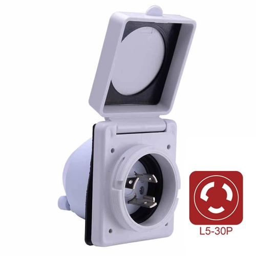 30A RV Inlet NEMA L5-30P - White