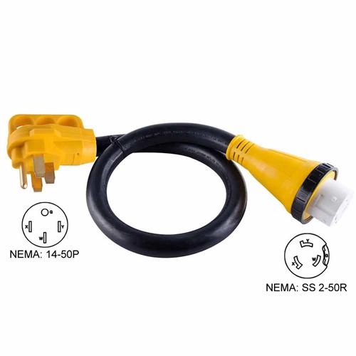 25 ft. 50 Amp RV Cord With Connector Plug W/Handle