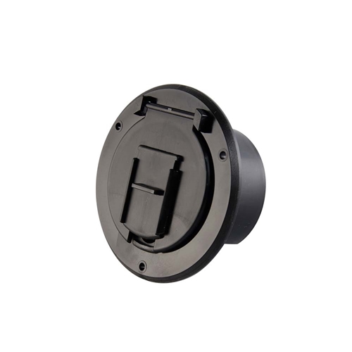 Basic Round Electric Cable Hatch with Back for 30 Amp Cord - Black