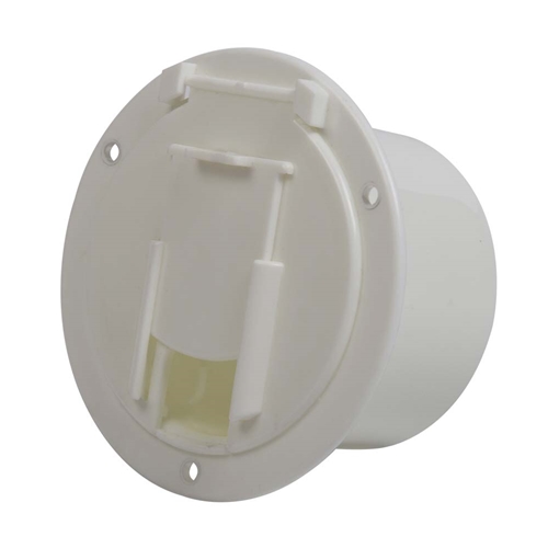 Round Electric Cable Hatch for 50 Amp Cord - White