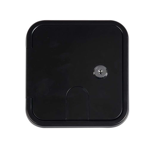 Electric Cable Hatch with Key Lock for 30/50Amp Cords - Black