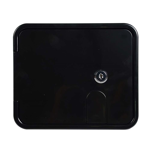 Electric Cable Hatch with Key Lock for 30/50Amp Cords - Black
