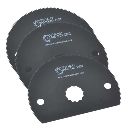 80mm Semi Round HSS Saw Blade  Fits  Fein Multimaster, Rockwell, Sonicrafter, Makita  - 3 Blades Pack