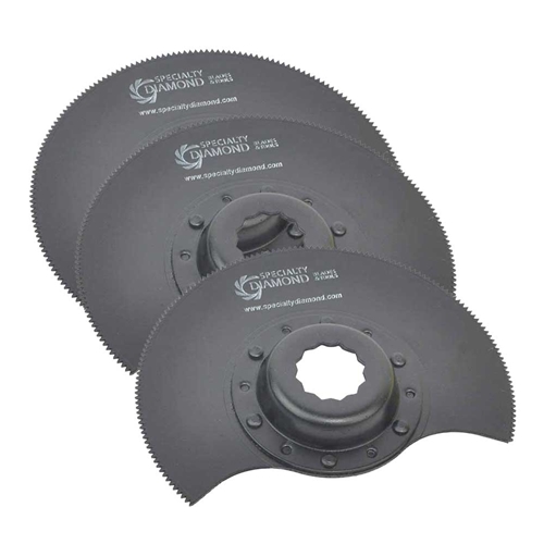 80mm Semi Round Bi-Metal Blade, 8mm Offset Mount for a Perfect Flush Cut  Fits Fein Multimaster, Rockwell, Sonicrafter, Makita - 3 Blades Pack
