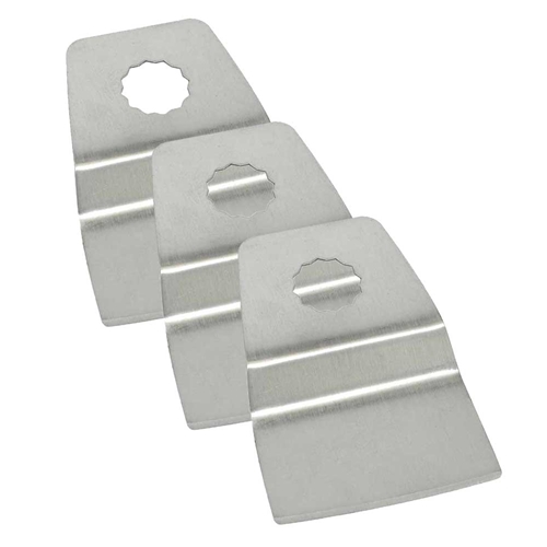 52mm Stainless Steel Flexible Scraper, 8mm Offset Mount  Fits Fein Multimaster, Rockwell, Sonicrafter, Makita - 3 Blades Pack