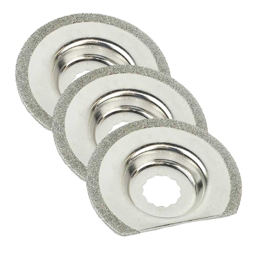 63mm Semi Round Carbide Electroplated Diamond Grout Blade, 8mm Offset Mount for a Perfect Sanding/Grinding Fits Fein Multimaster, Rockwell, Sonicrafter, Makita  - 3 Blades Pack