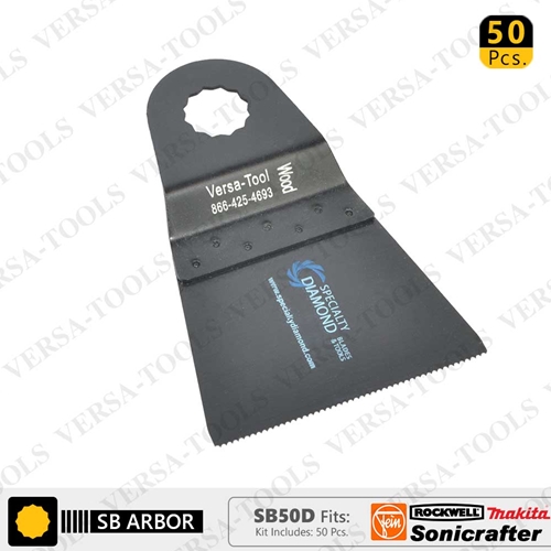 65mm Blade for Wood and Plastic Fits  Fein Multimaster, Rockwell, Sonicrafter, Makita / 50 PK