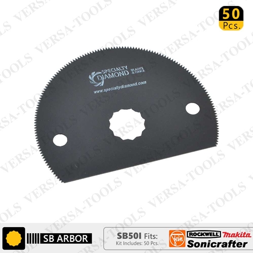 80mm Semi Round HSS Saw Blade  Fits  Fein Multimaster, Rockwell, Sonicrafter, Makita / 50 PK
