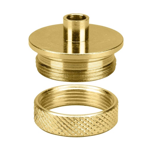 Brass Router Template Guide with Lock Nut ID 9/32" , OD 3/8" (42036) - (MLCS 9047)