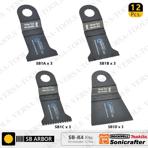 12 PC  Oscillating Saw Blade Set for Sonicrafter    (SB3A3B3C3D)