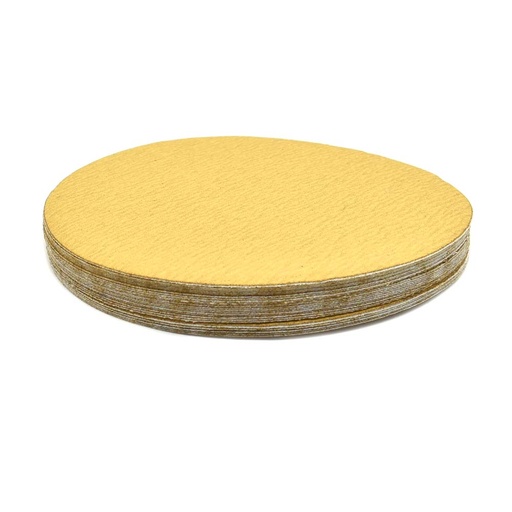 240 Grit 5" Diameter No-Hole PSA Sanding Paper - 25/Pack (Ceramic Aluminum Oxide)