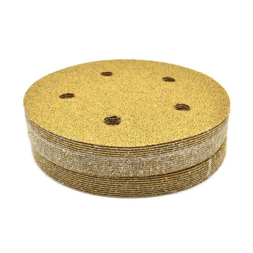 60 Grit 5" Diameter 5-Hole H&L Sanding Paper - 25/Pack (Ceramic Aluminum Oxide)