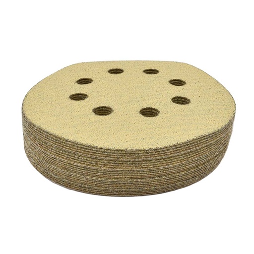 80 Grit 5" Diameter 8-Hole H&L Sanding Paper - 25/Pack (Ceramic Aluminum Oxide)