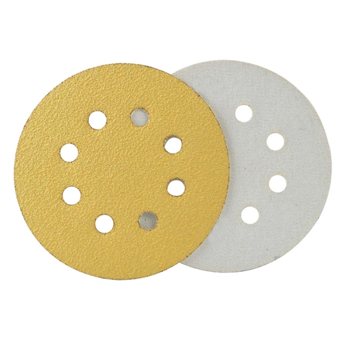 120 Grit 5" Diameter 8-Hole H&L Sanding Paper - 25/Pack (Ceramic Aluminum Oxide)