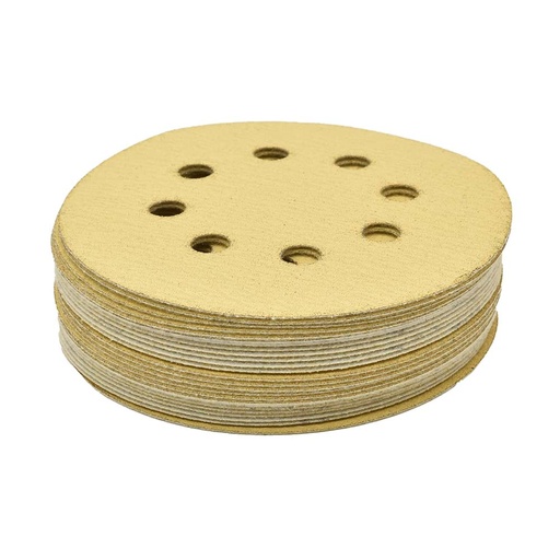 150 Grit 5" Diameter 8-Hole H&L Sanding Paper - 25/Pack (Ceramic Aluminum Oxide)